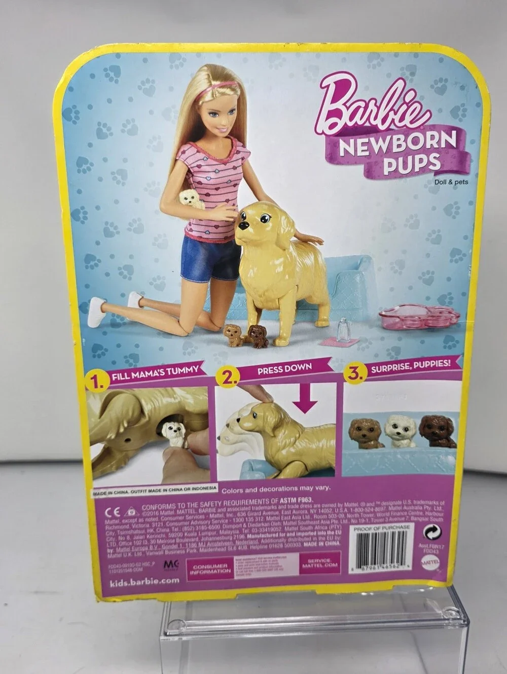Barbie Newborn Pups Puppies Doll and Play Set NEW In Box! Mattel Girls Toy